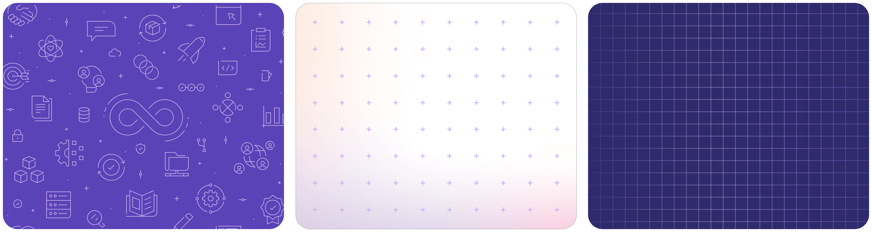 Three visual examples of patterns