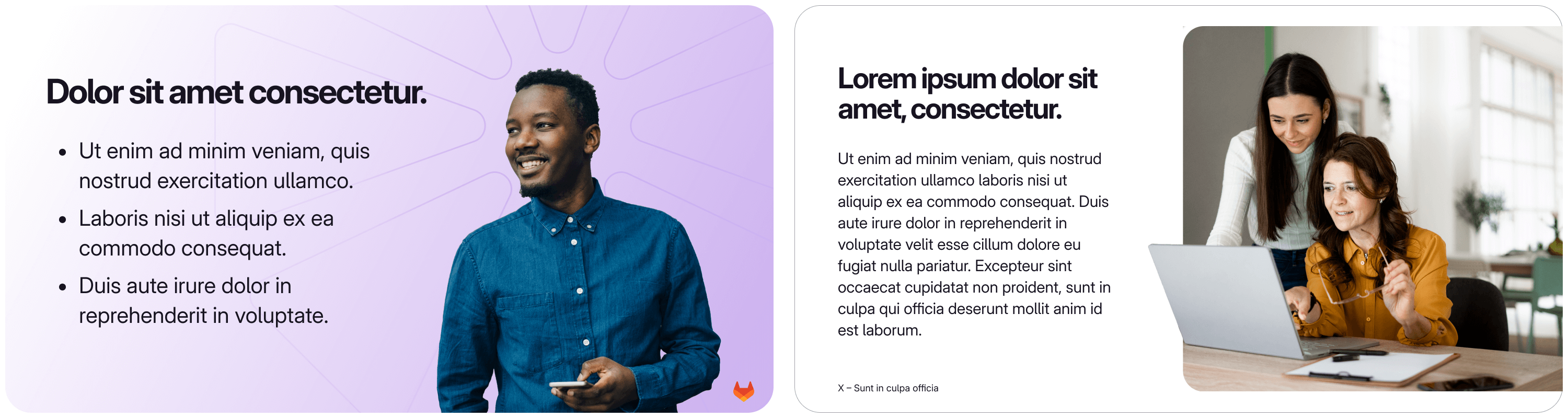 Two examples of photos with masked crops