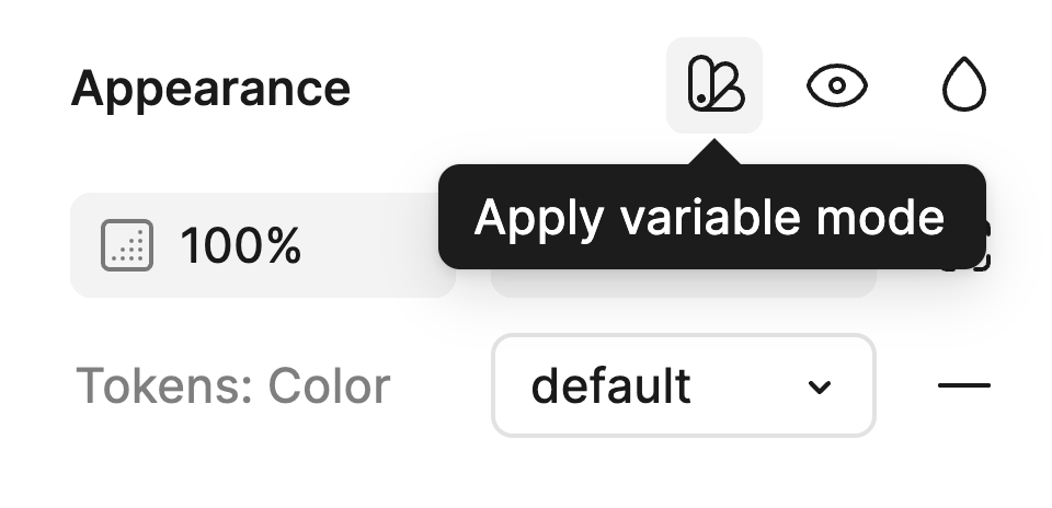 Screenshot of Figma user interface sidebar cropped to the appearance section